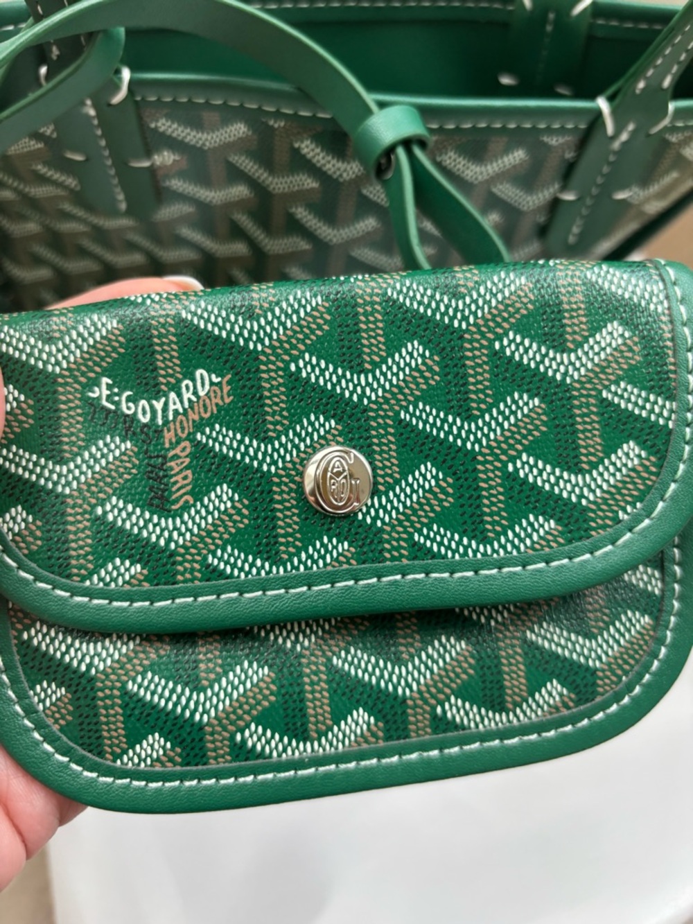Designer Green Saint Louis Mini Tote in Forest Green - Picture 5 of 9